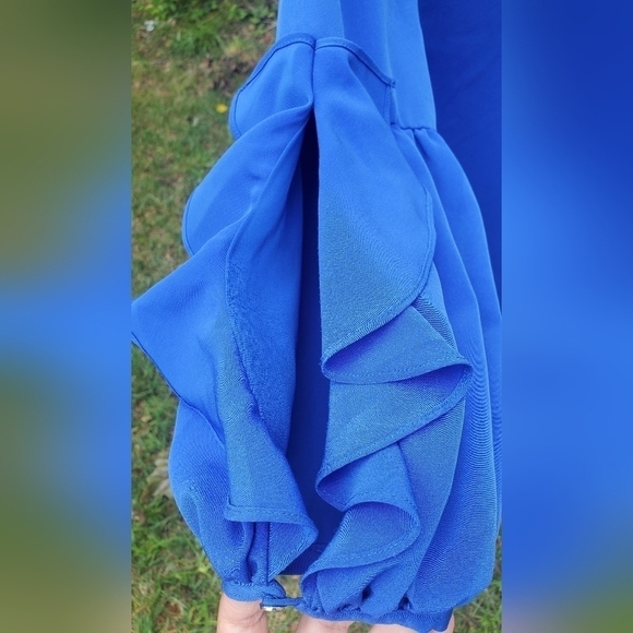 Bundle Only: Kelvin Klein 2/3 Puffy sleeves  Blue Career Women's Blouse Size S/P - Picture 4 of 6